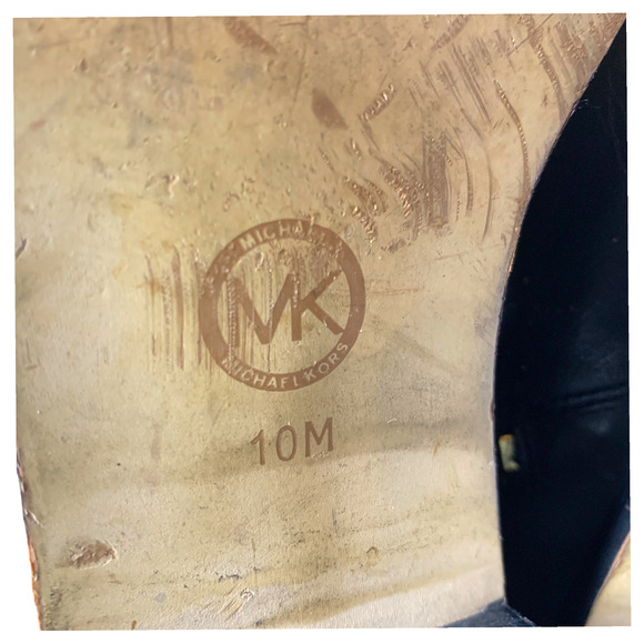 Michael Kors Leather Riding Equestrian Knee Boots AA13G Black & Tan Sz 10 READ - Picture 11 of 13